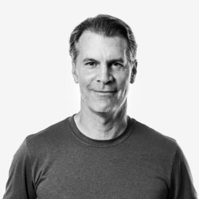 Black and white portrait of Peter Barbaresi